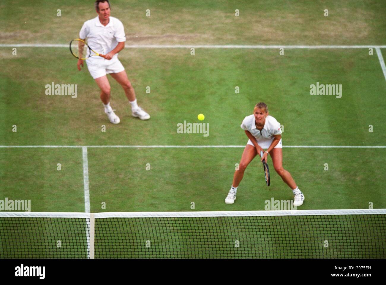 Tennis wimbledon mixed doubles mcenroe graf hires stock photography and images Alamy