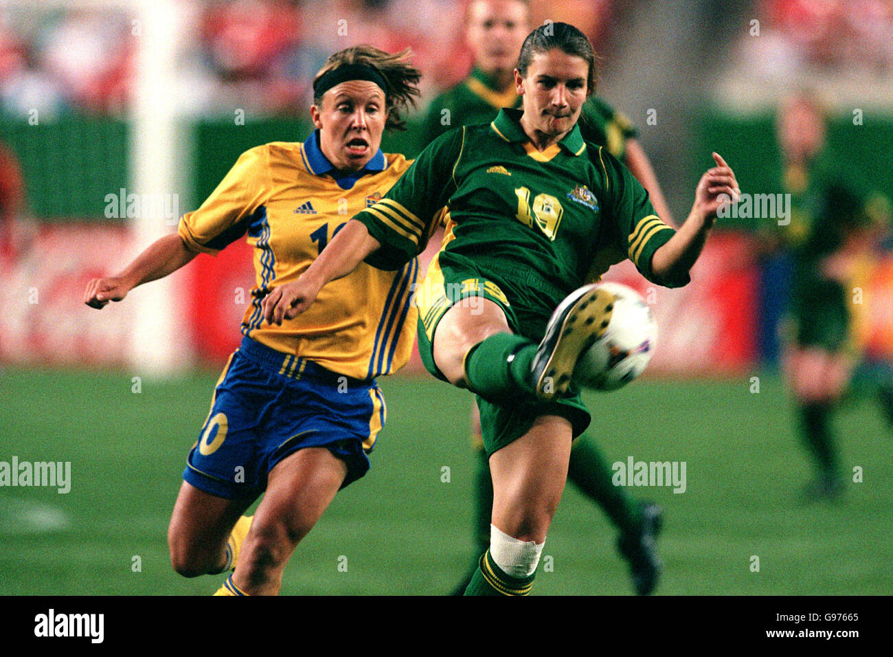 Women's Soccer - World Cup USA 99 - Group D - Australia v Sweden Stock Photo