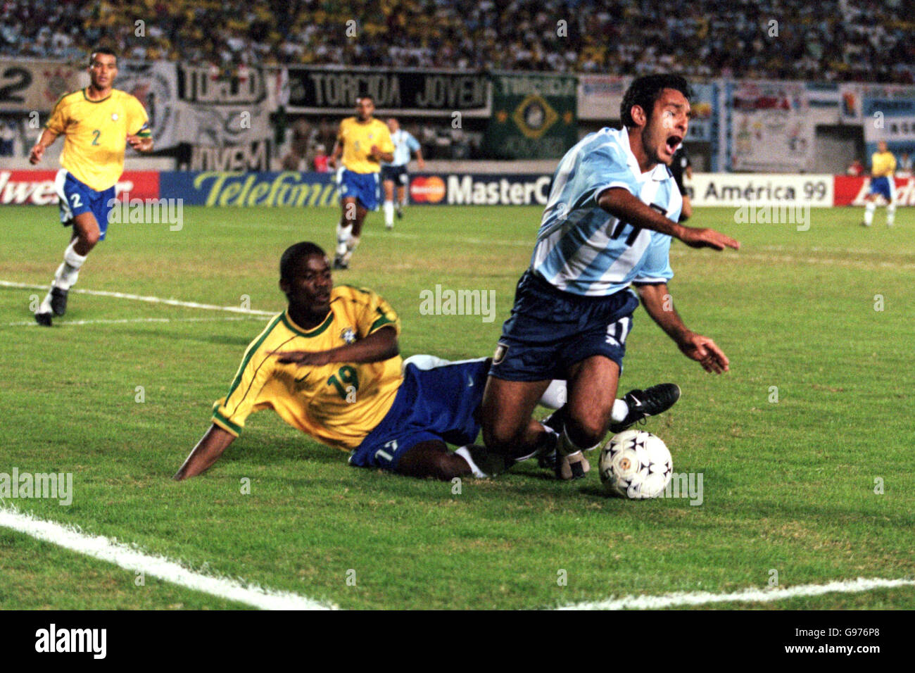 Copa America 99 - Quarter Final - Brazil v Argentina Stock Photo
