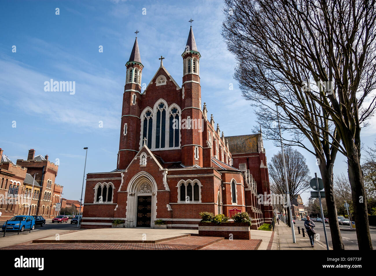 The Roman Catholic Cathedral of St John the Evangelist in Portsmouth. Stock Photo