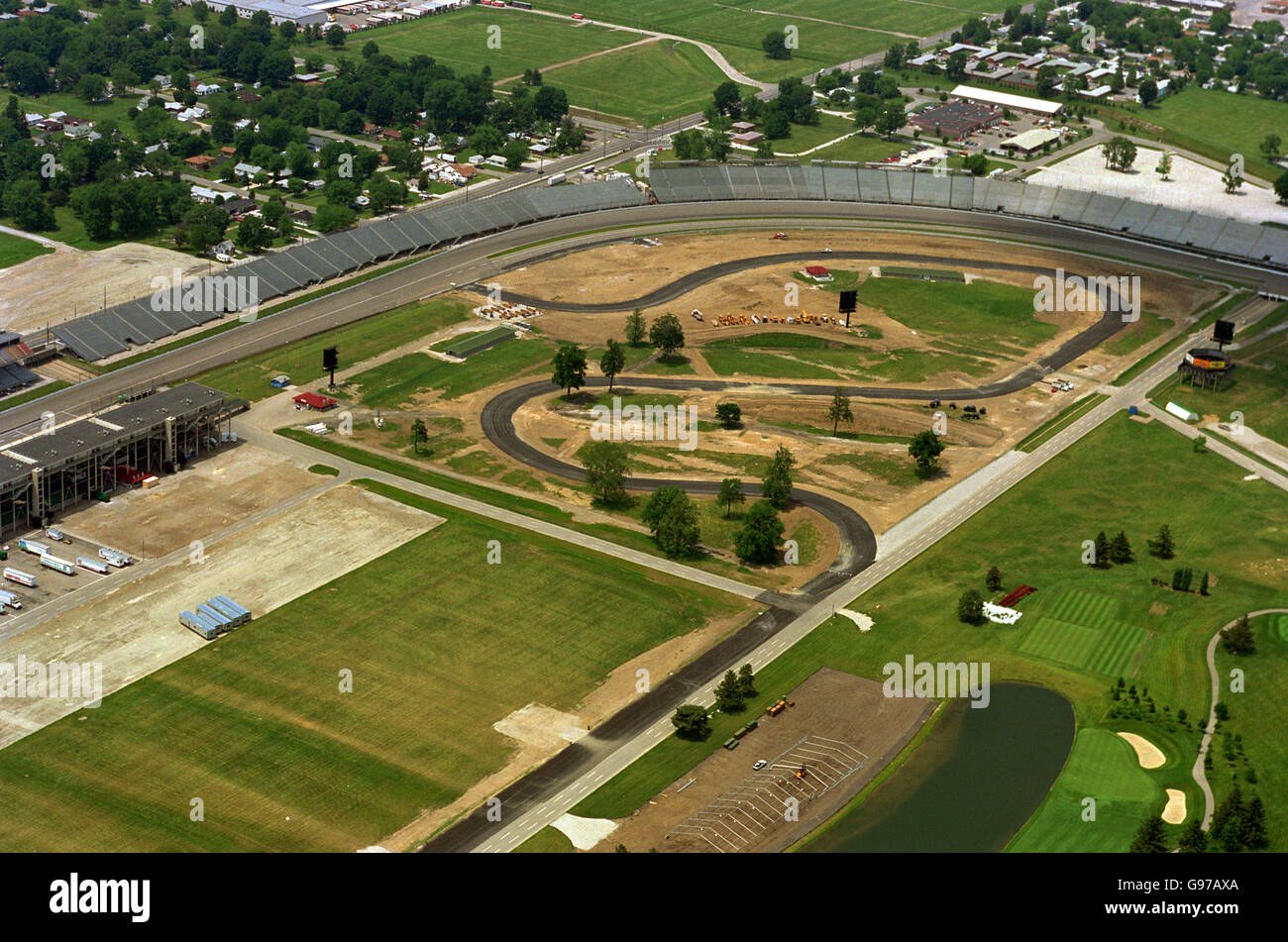 Aerial view of the first six turns of the new Indianapolis Formula One ...