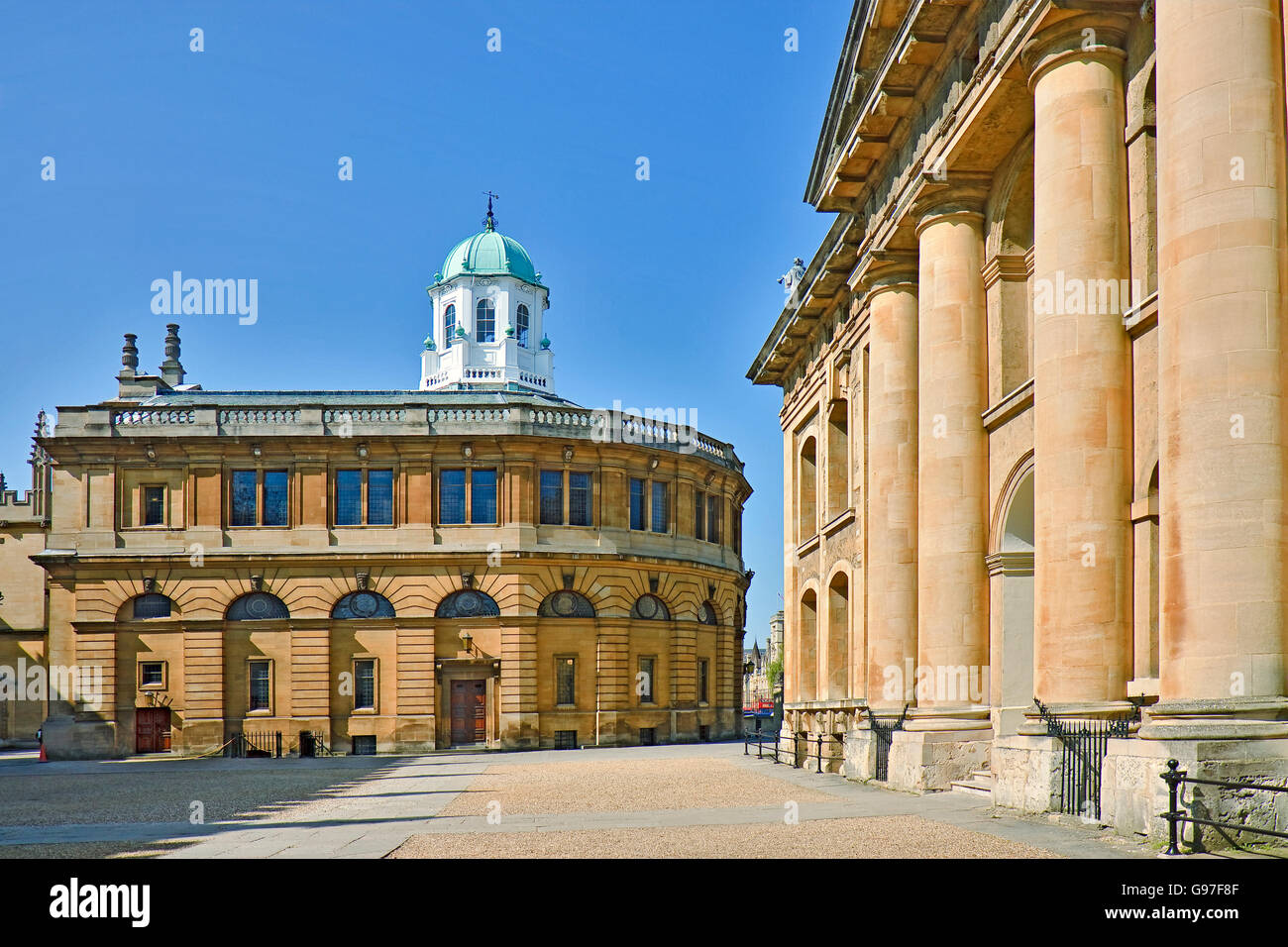 UK Oxford Sheldonian and Clarenden Buildings Stock Photo