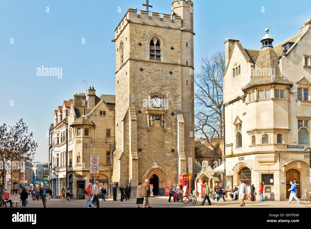 UK Oxford Carfax Tower Stock Photo