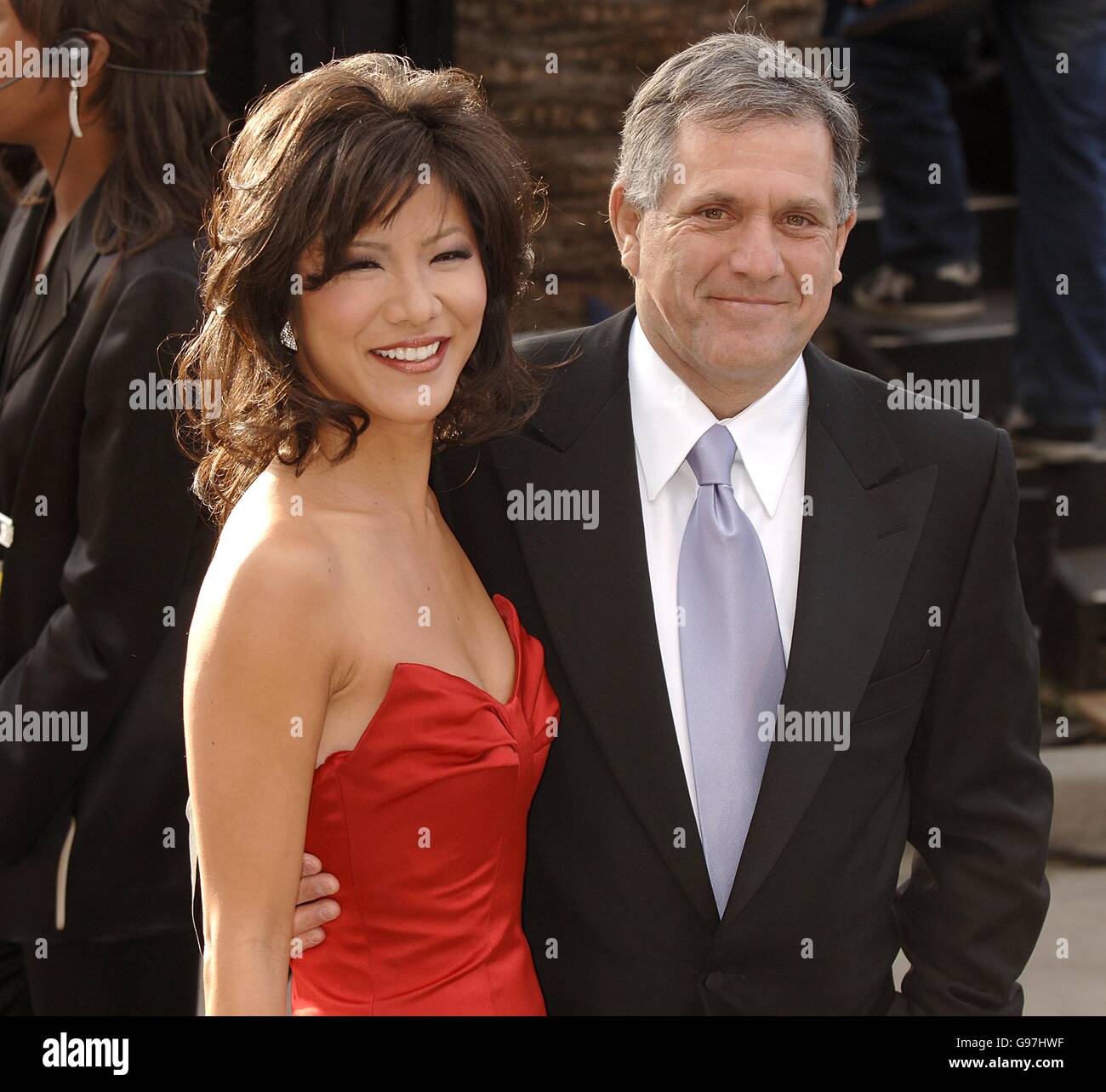 Vanity Fair Post Oscars Party - Mortons Restaurant. Julie Chen and Les Moonves arrive on the red carpet. Stock Photo