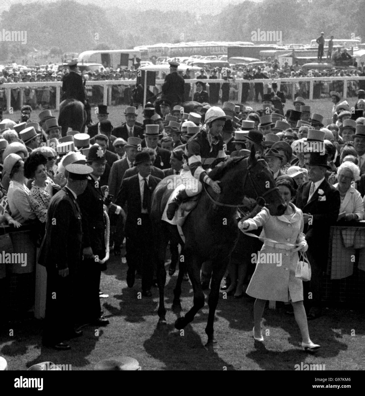 Sir ivor is led in after winning the 1968 derby Black and White Stock Photos & Images Alamy