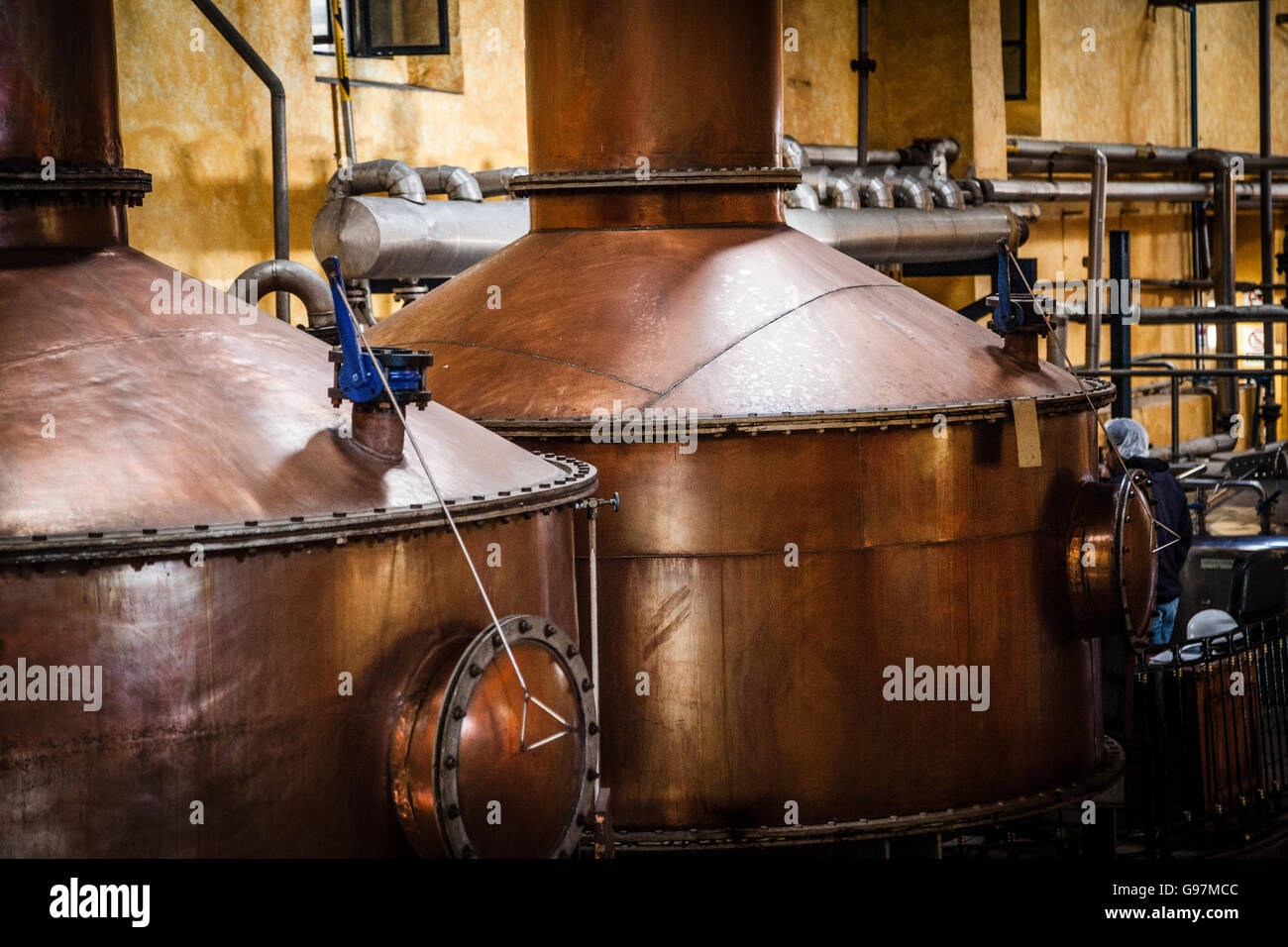 Copper pot at Jose Cuervo tequila distillery, Tequila, Jalisco, Mexico