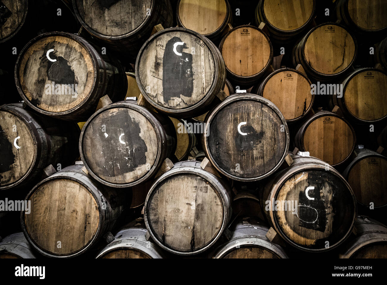 Jose Cuervo tequila distillery cellars Tequila, Jalisco, Mexico Stock