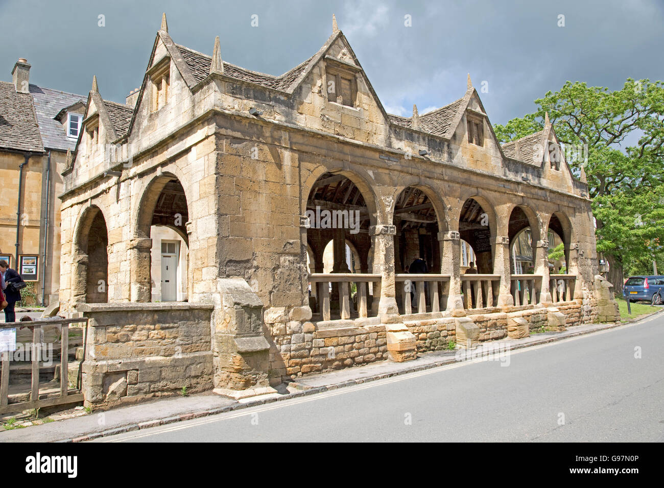 Market hall Chipping Campden high street Cotswolds UK Stock Photo