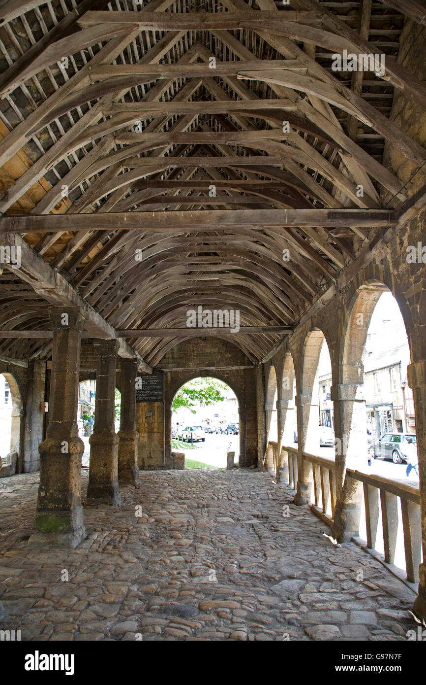 Inside market hall Chipping Campden Cotswolds UK Stock Photo
