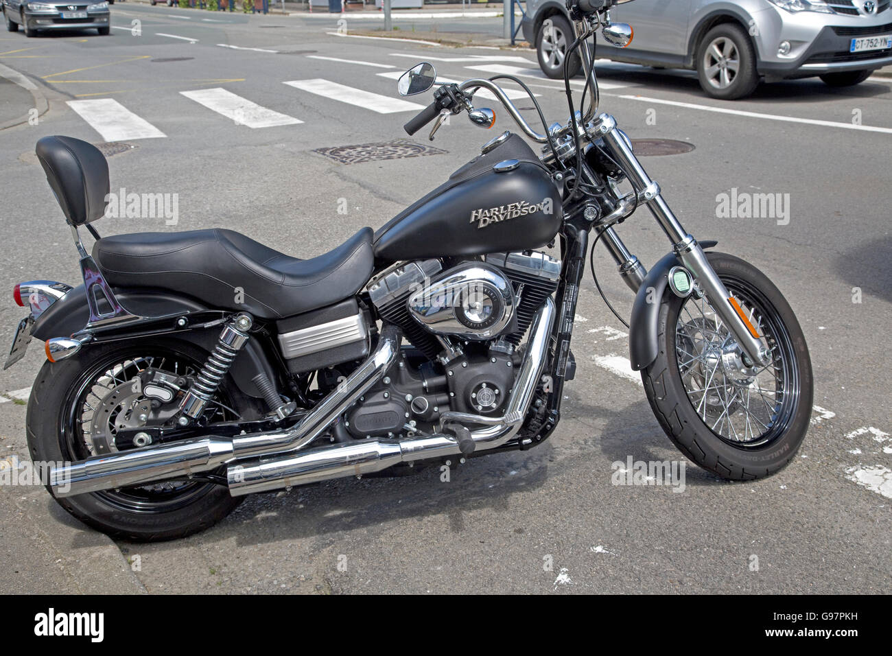 Harley Davidson Dyna Street Bob motorcycle parked France Stock Photo - Alamy