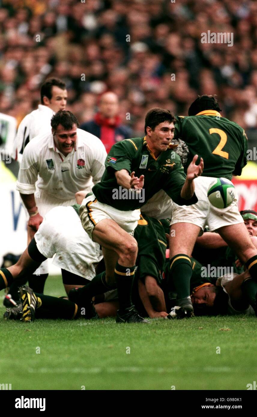 South Africa's Pieter Rossouw moves the ball from a maul Stock Photo