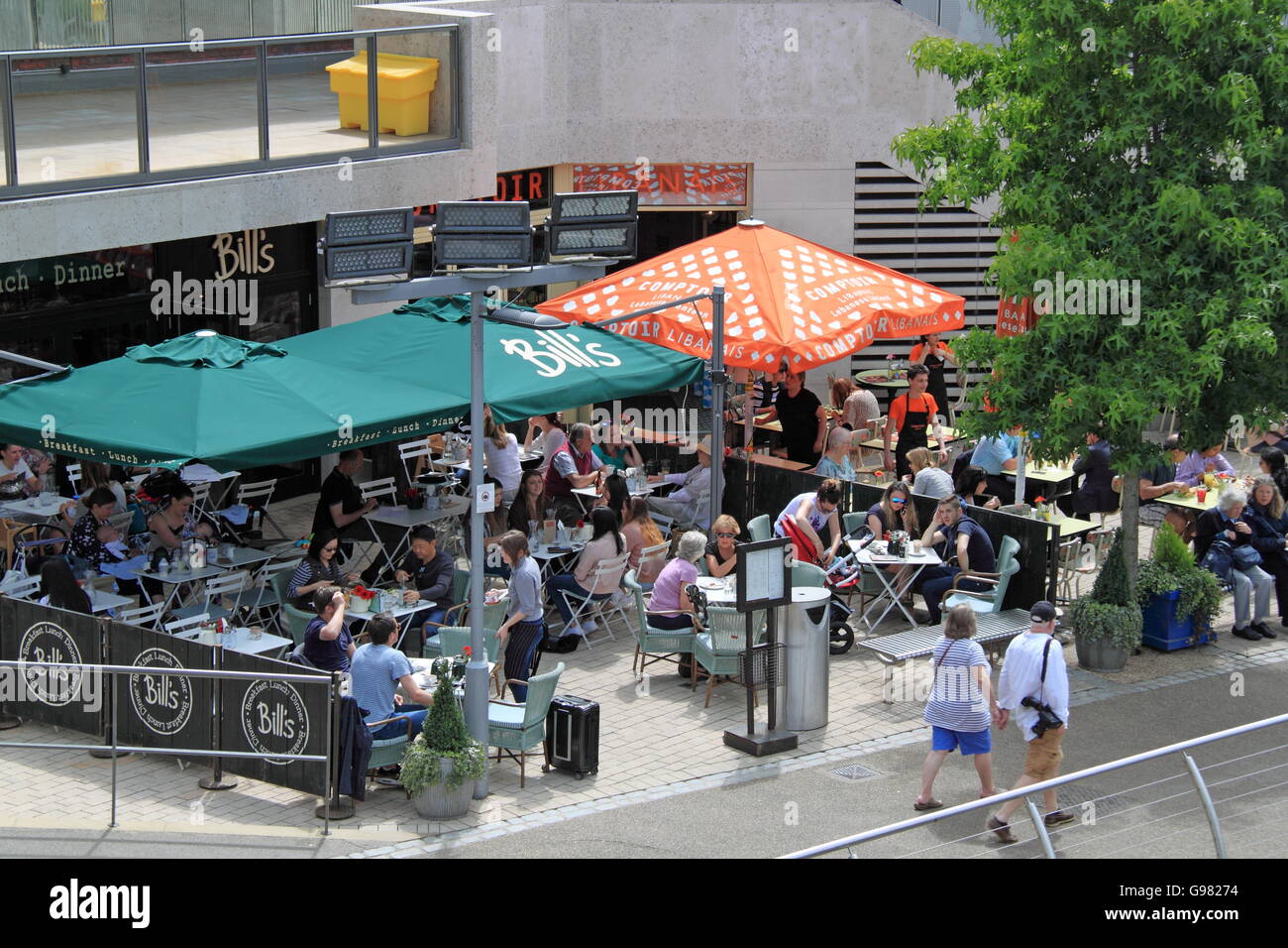 Riverside walk restaurants, Kingston upon Thames, London, England, Great Britain, United Kingdom, UK, Europe Stock Photo