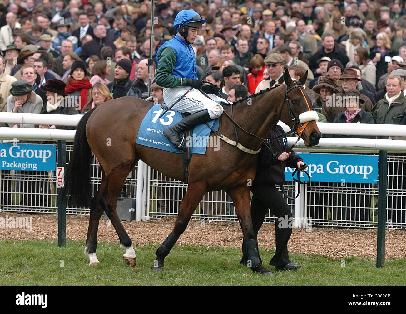 Mac's Joy ridden by Barry Geraghty goes to post in the Smurfit Kappa  Champion Hurdle Challenge Trophy (Grade 1 Stock Photo - Alamy