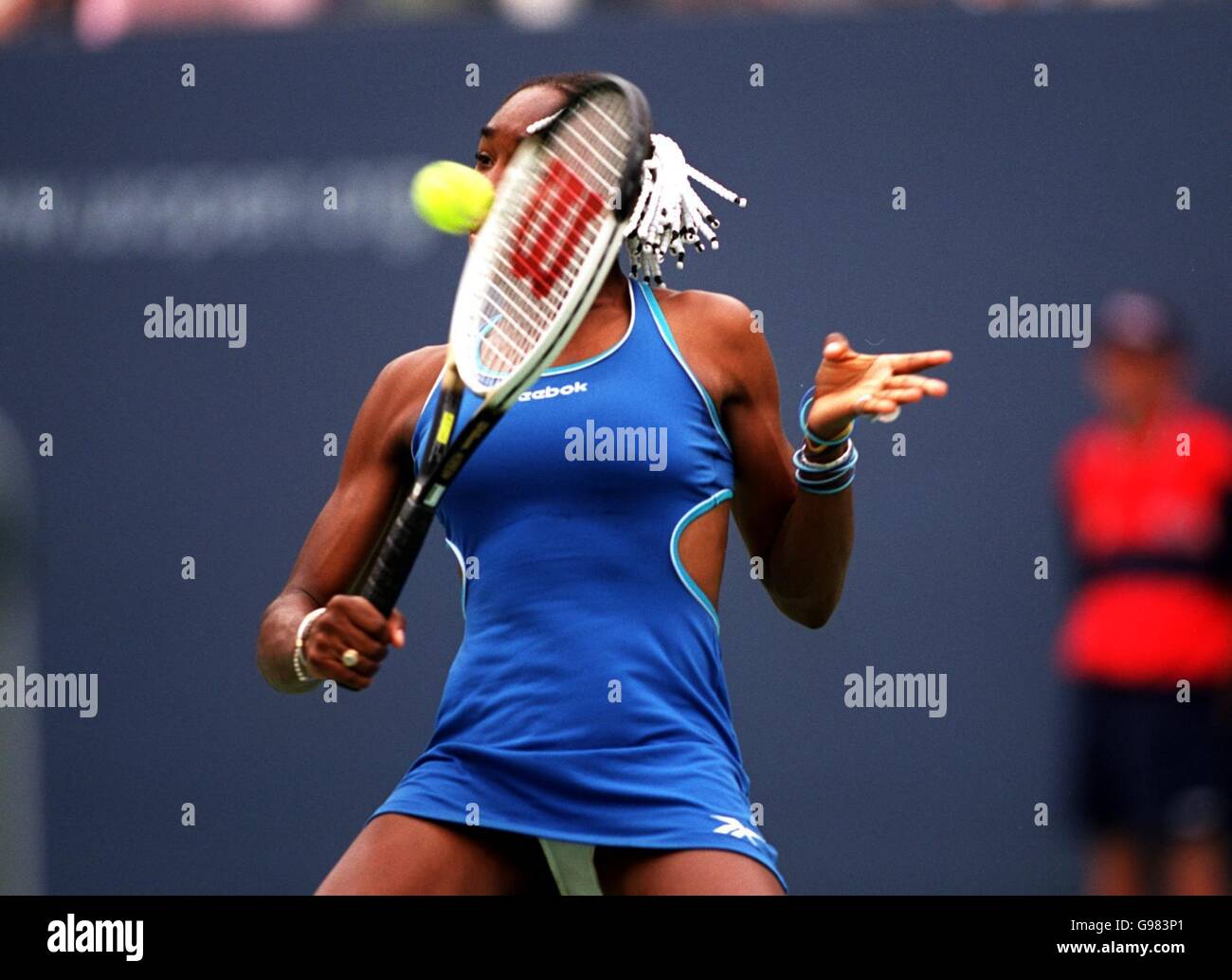 Tennis US Open Women's Doubles Second Round Serena and Venus Williams v Amanda Coetzer
