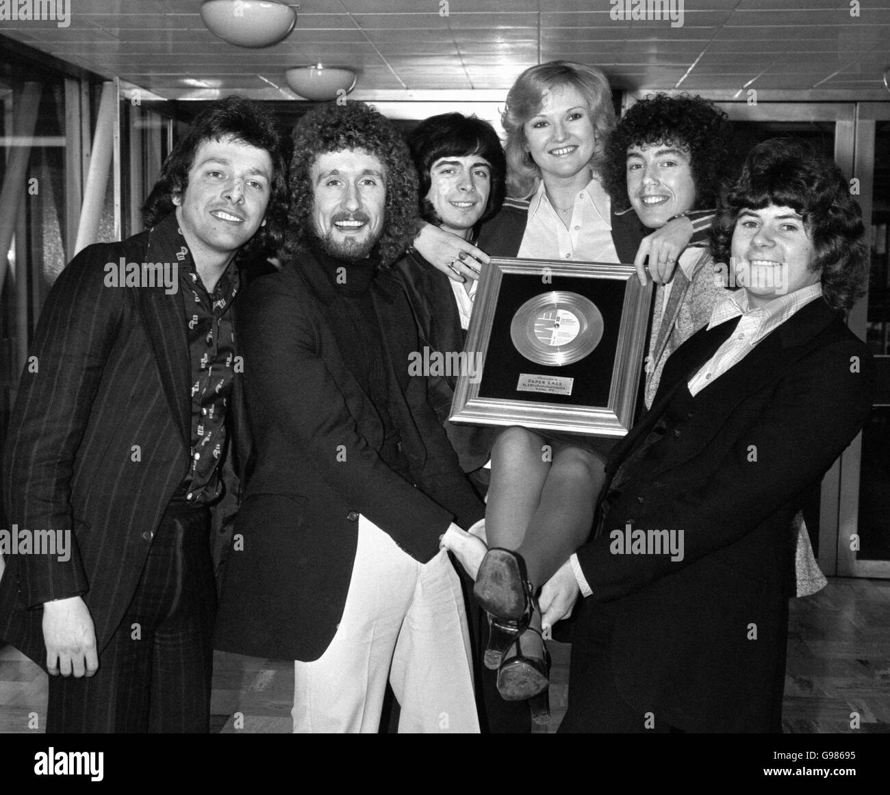 Is given lift up by the pop group paper lace hires stock photography