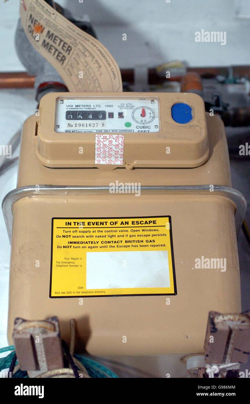 Gas meter. A gas meter at a home in Birmingham, Friday 24 March 2006 Stock Photo Alamy