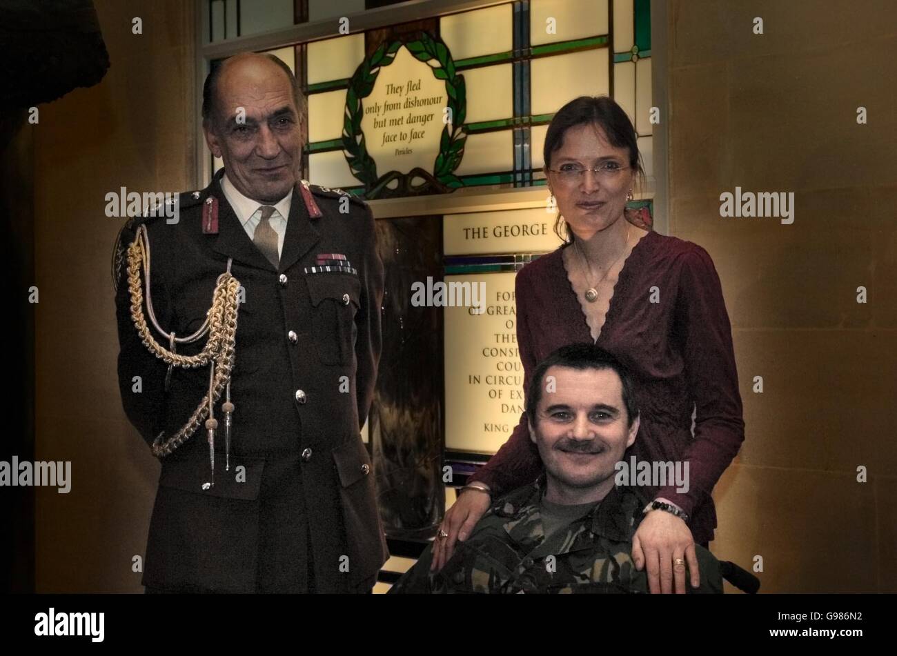 Captain peter norton is congratulated by wife susan hires stock