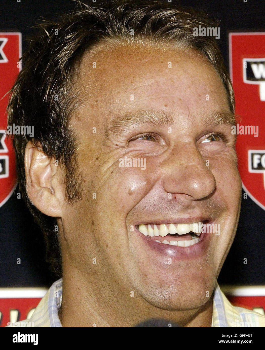 PA library file dated 18/07/03 of Paul Merson who has announced his retirement, Thursday March 9, 2006. Merson, 37, had recently joined conference side Tamworth after being sacked as Walsall manager. See Pa story SOCCER Merson. PRESS ASSOCIATION photo. Photo Credit should read: Nick Potts/PA. NO UNOFFICIAL CLUB WEBSITE USE. Stock Photo