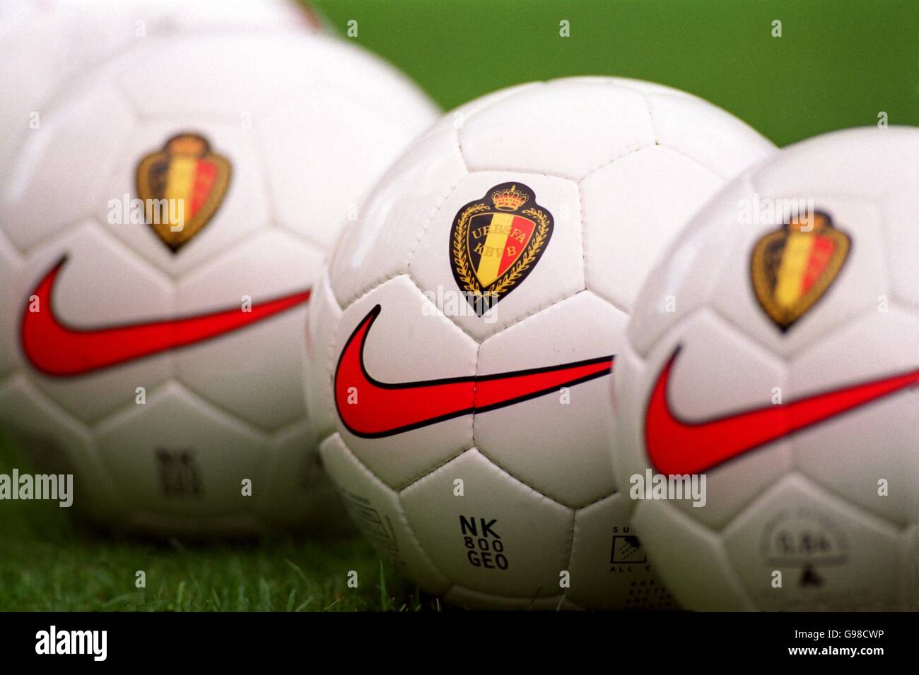 Soccer - Friendly - Belgium v Finland. Nike footballs bearing the badge of  the Belgian FA Stock Photo - Alamy