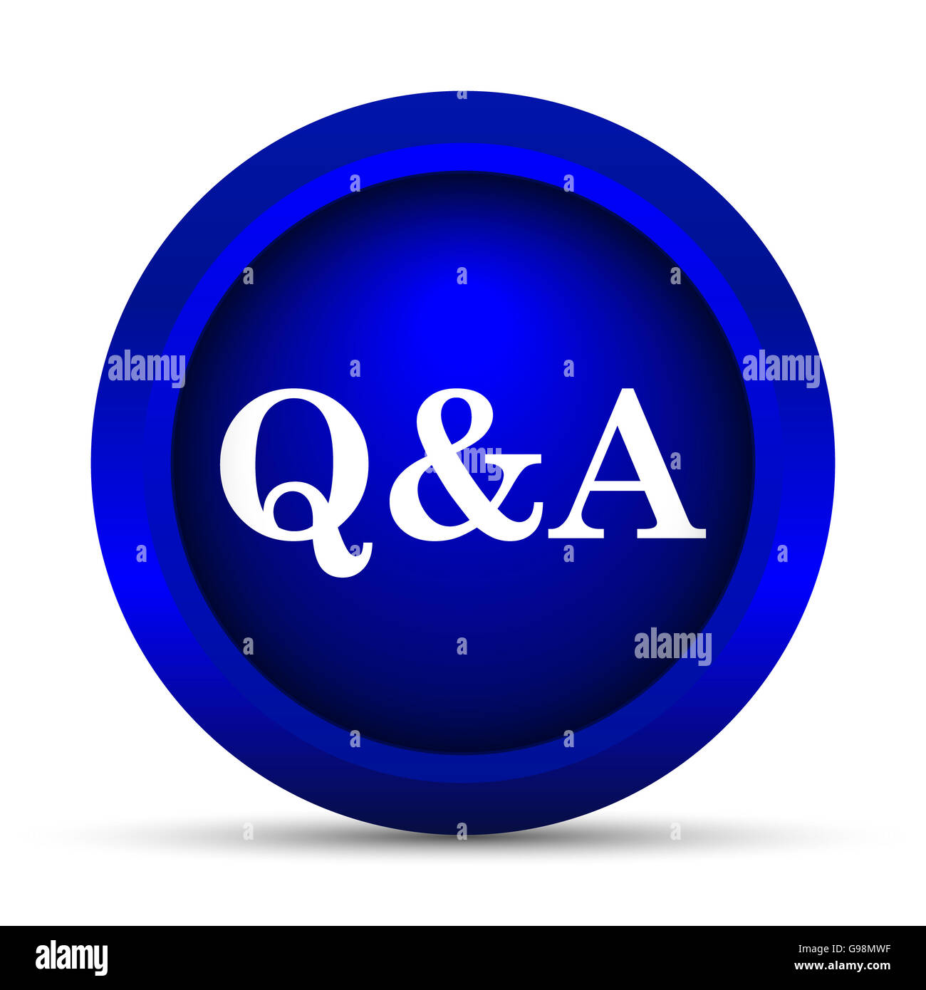 Q&A icon. Internet button on white background Stock Photo - Alamy