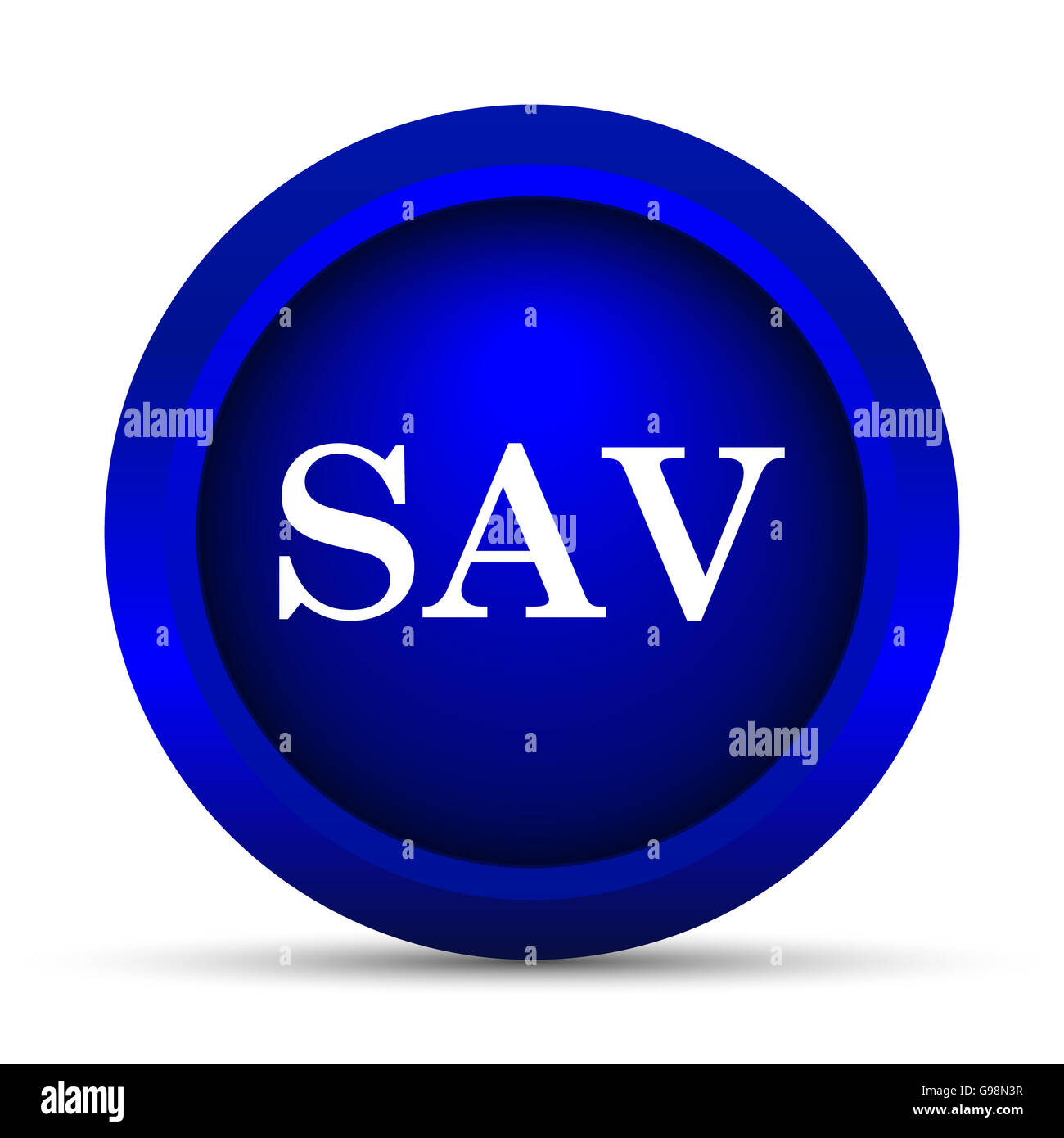 SAV icon. Internet button on white background. Stock Photo