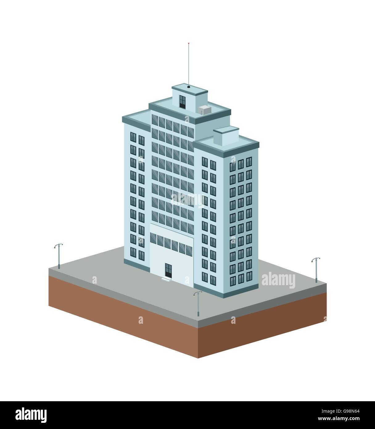 Building of City. Isometric design. Vector graphic Stock Vector Image ...