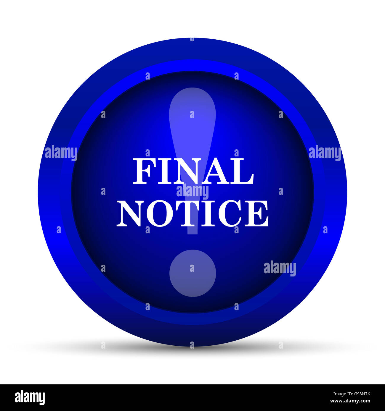 Final notice icon. Internet button on white background Stock Photo - Alamy