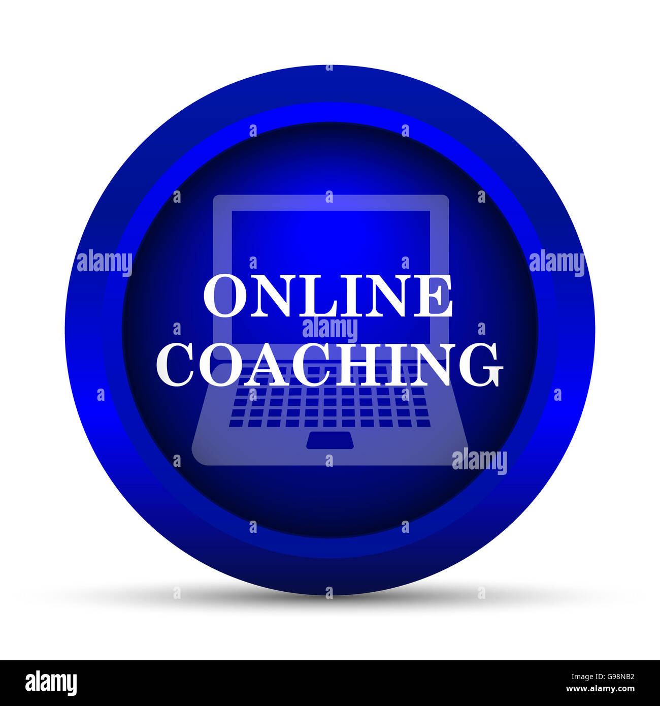 Online coaching icon. Internet button on white background Stock Photo ...