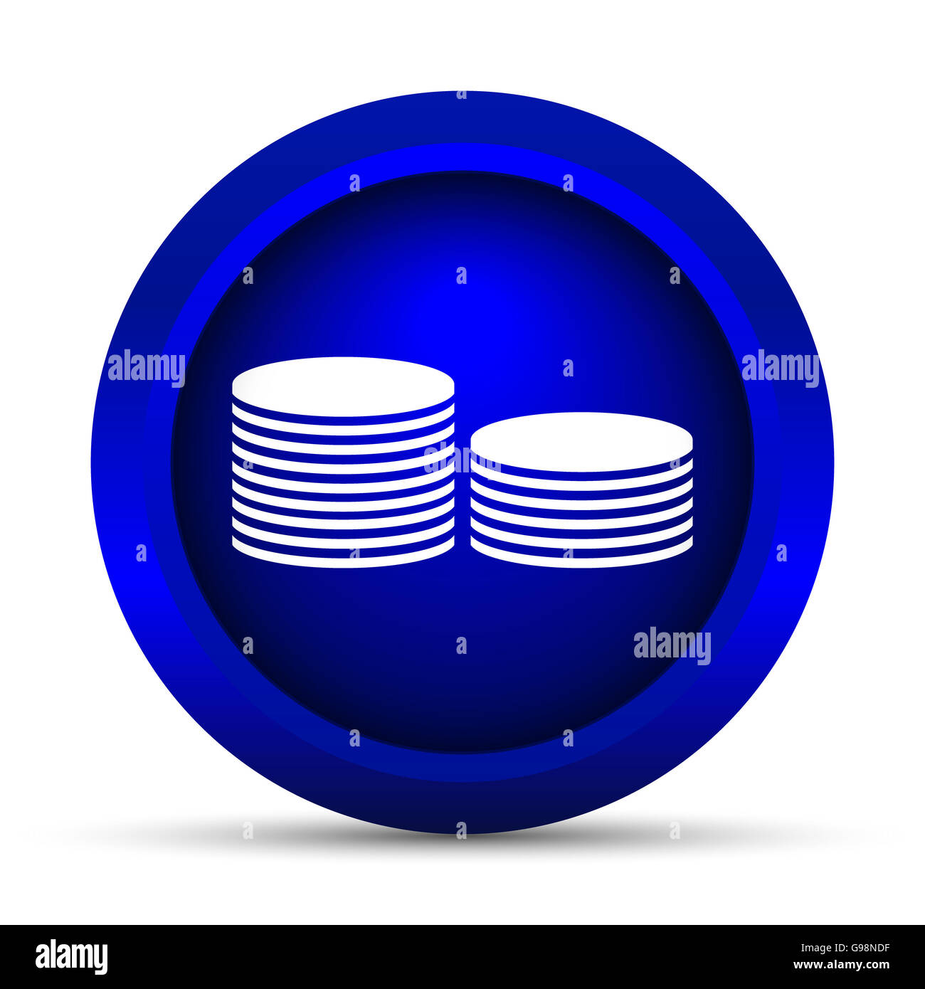 Coins.Money icon. Internet button on white background Stock Photo - Alamy