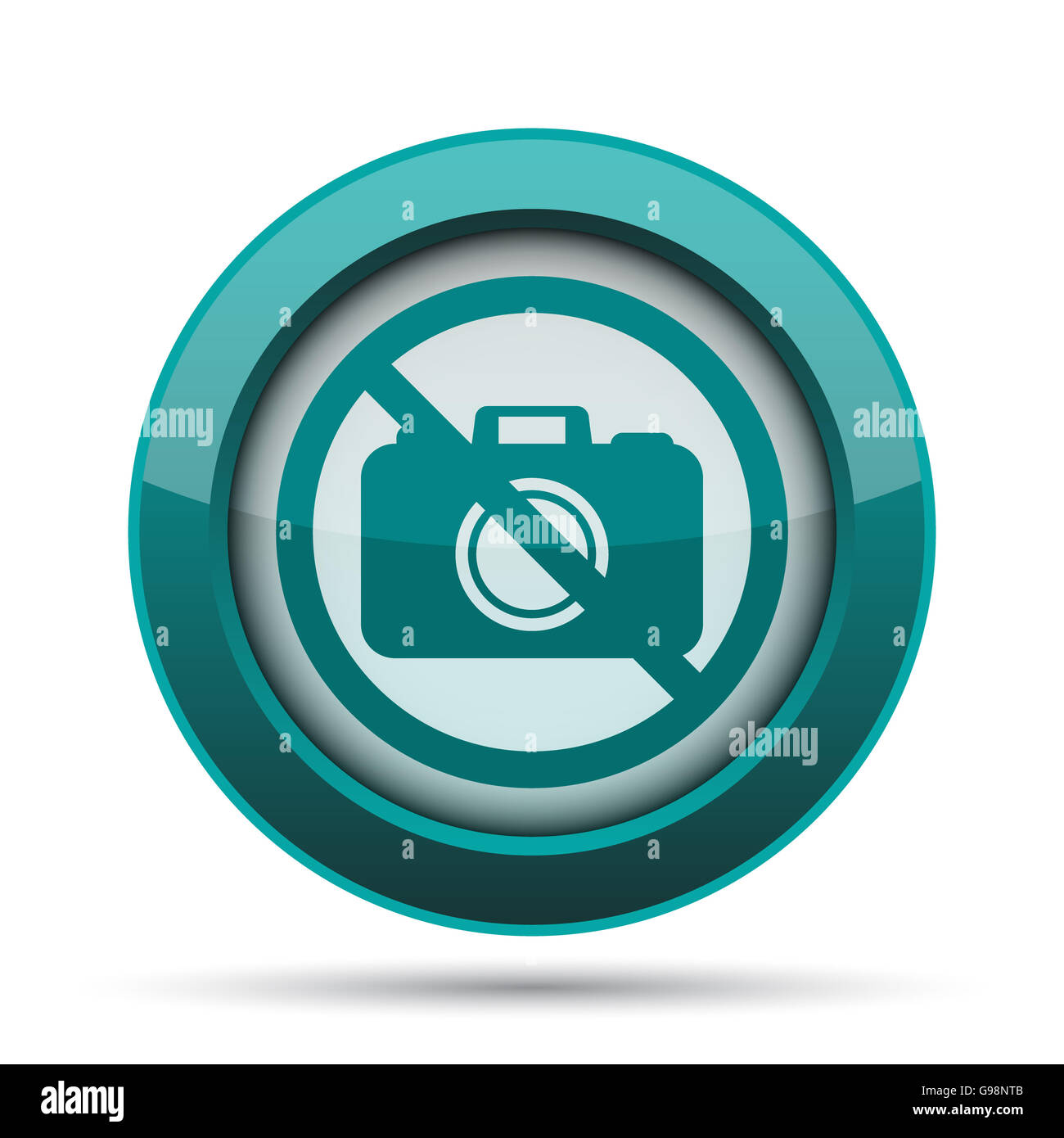 Forbidden camera icon. Internet button on white background Stock Photo ...