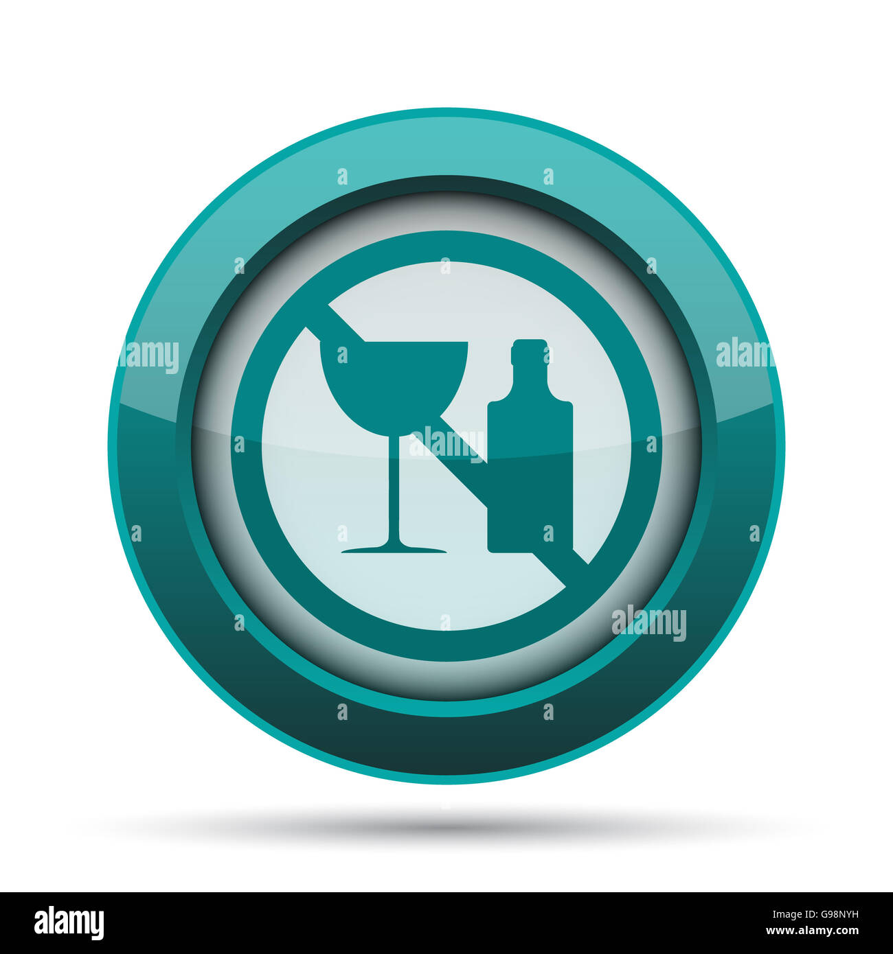 No alcohol icon. Internet button on white background Stock Photo - Alamy