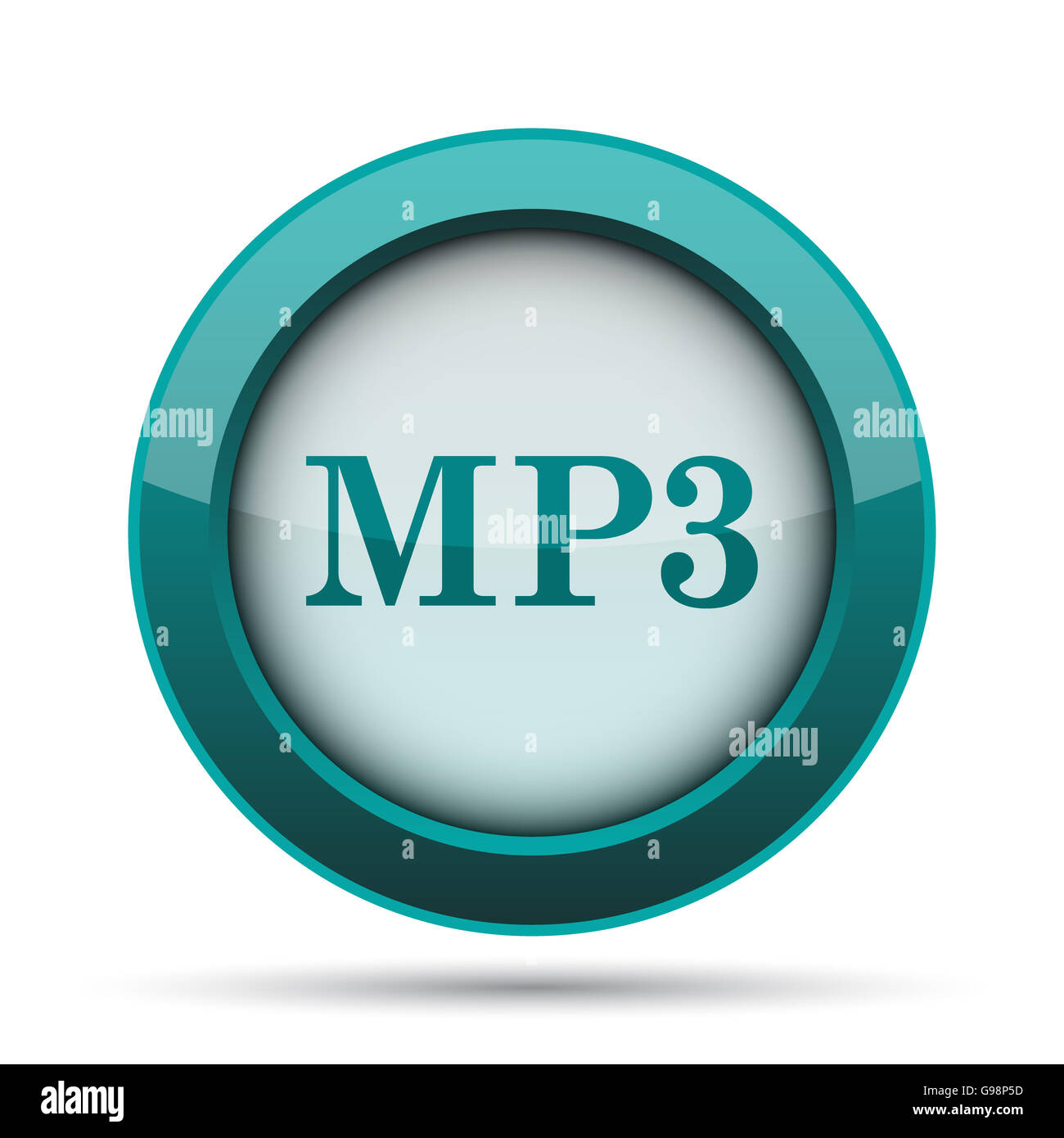 MP3 icon. Internet button on white background Stock Photo - Alamy