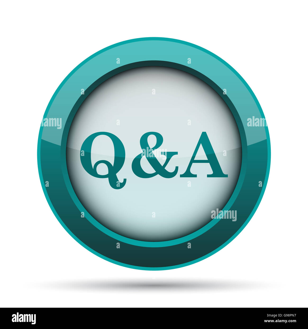 Q&A icon. Internet button on white background Stock Photo - Alamy