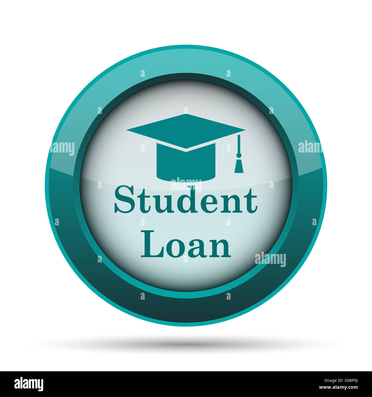 Student loan icon. Internet button on white background Stock Photo - Alamy