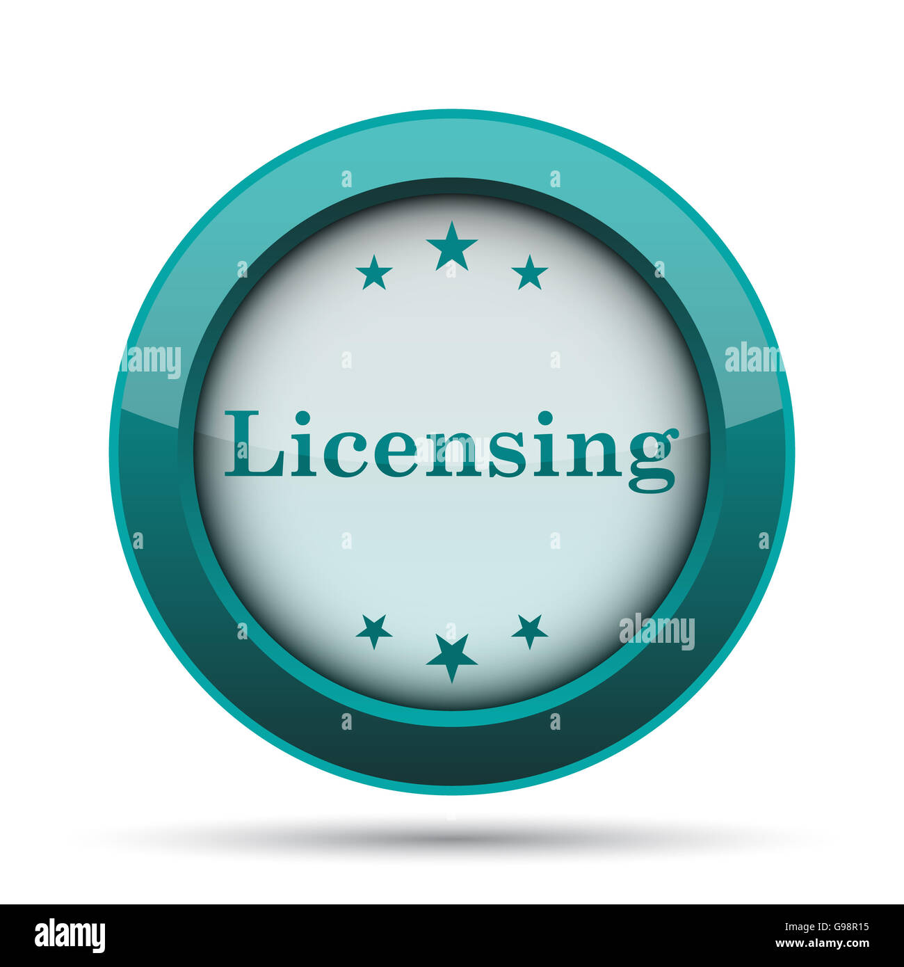 Licensing icon. Internet button on white background. Stock Photo