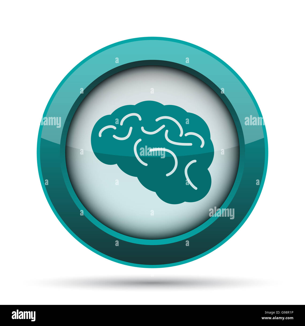 Brain icon. Internet button on white background Stock Photo - Alamy