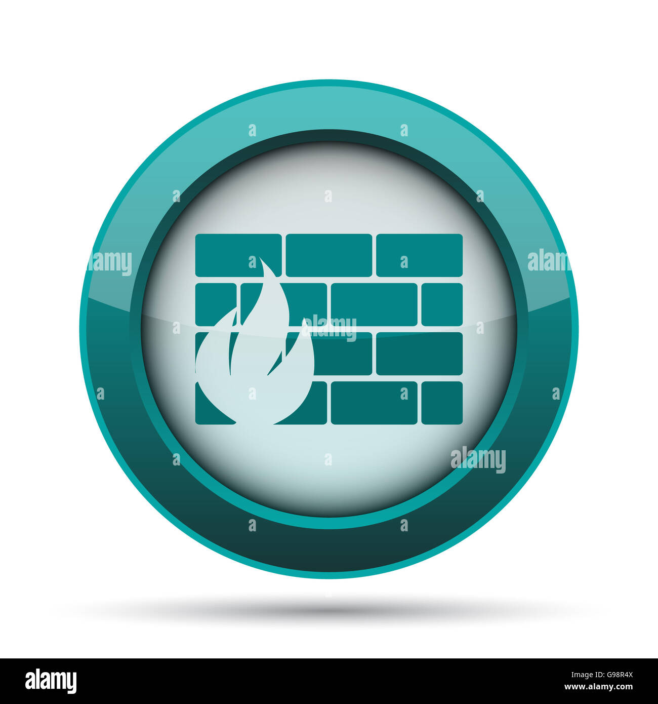 Firewall icon. Internet button on white background Stock Photo - Alamy
