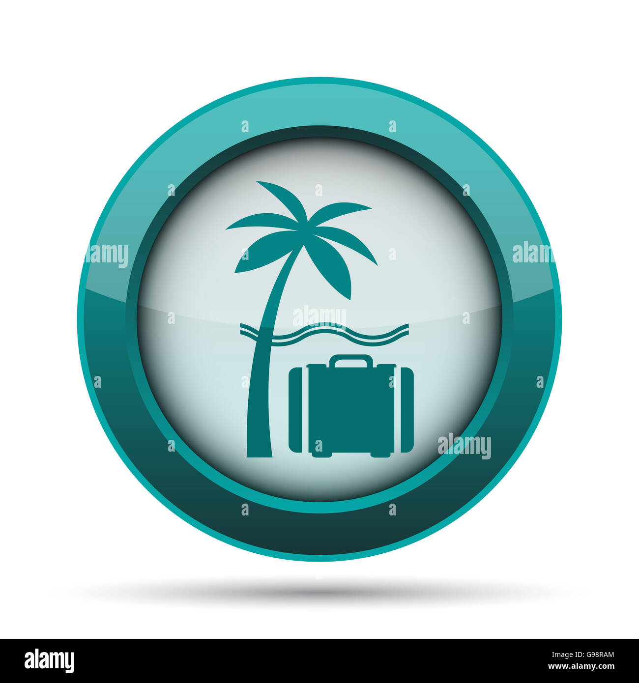 Travel icon. Internet button on white background Stock Photo - Alamy