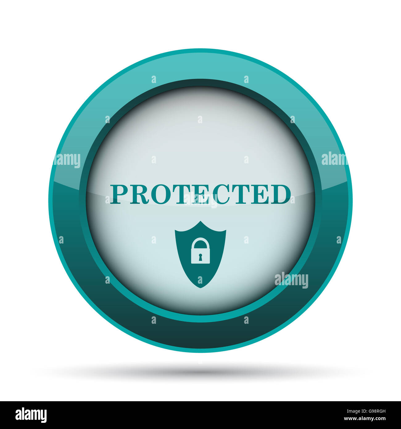 Protected icon. Internet button on white background Stock Photo - Alamy