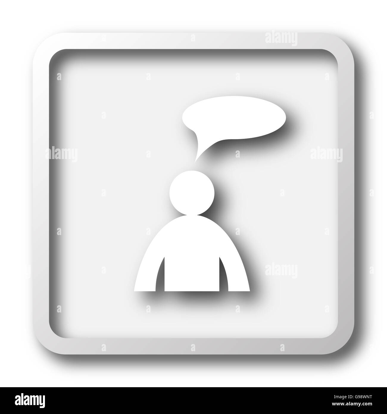 Comments icon. Internet button on white background. - man with bubble ...
