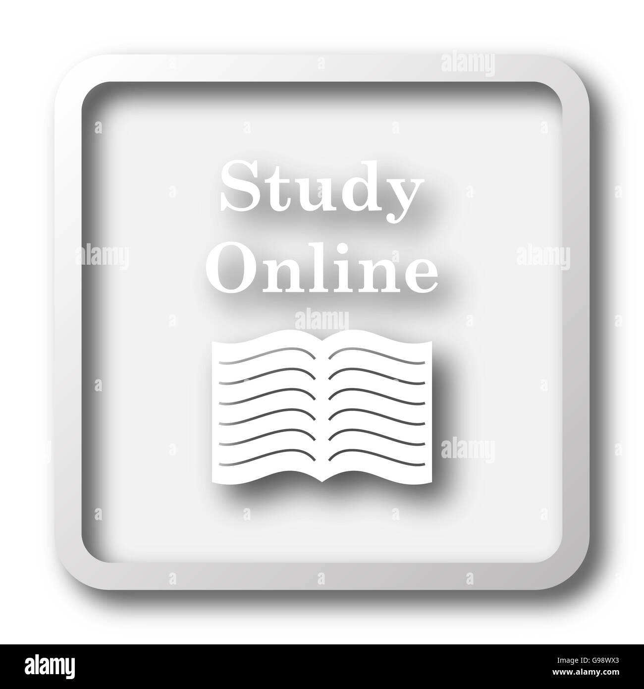 Study online icon. Internet button on white background Stock Photo - Alamy