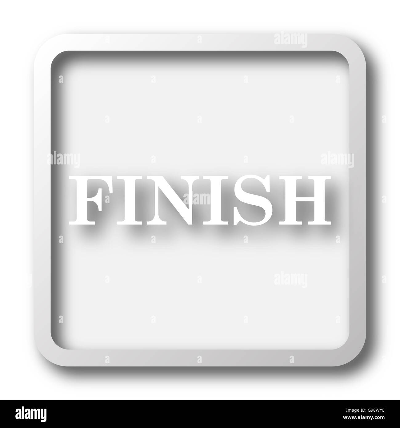 Finish icon. Internet button on white background Stock Photo - Alamy