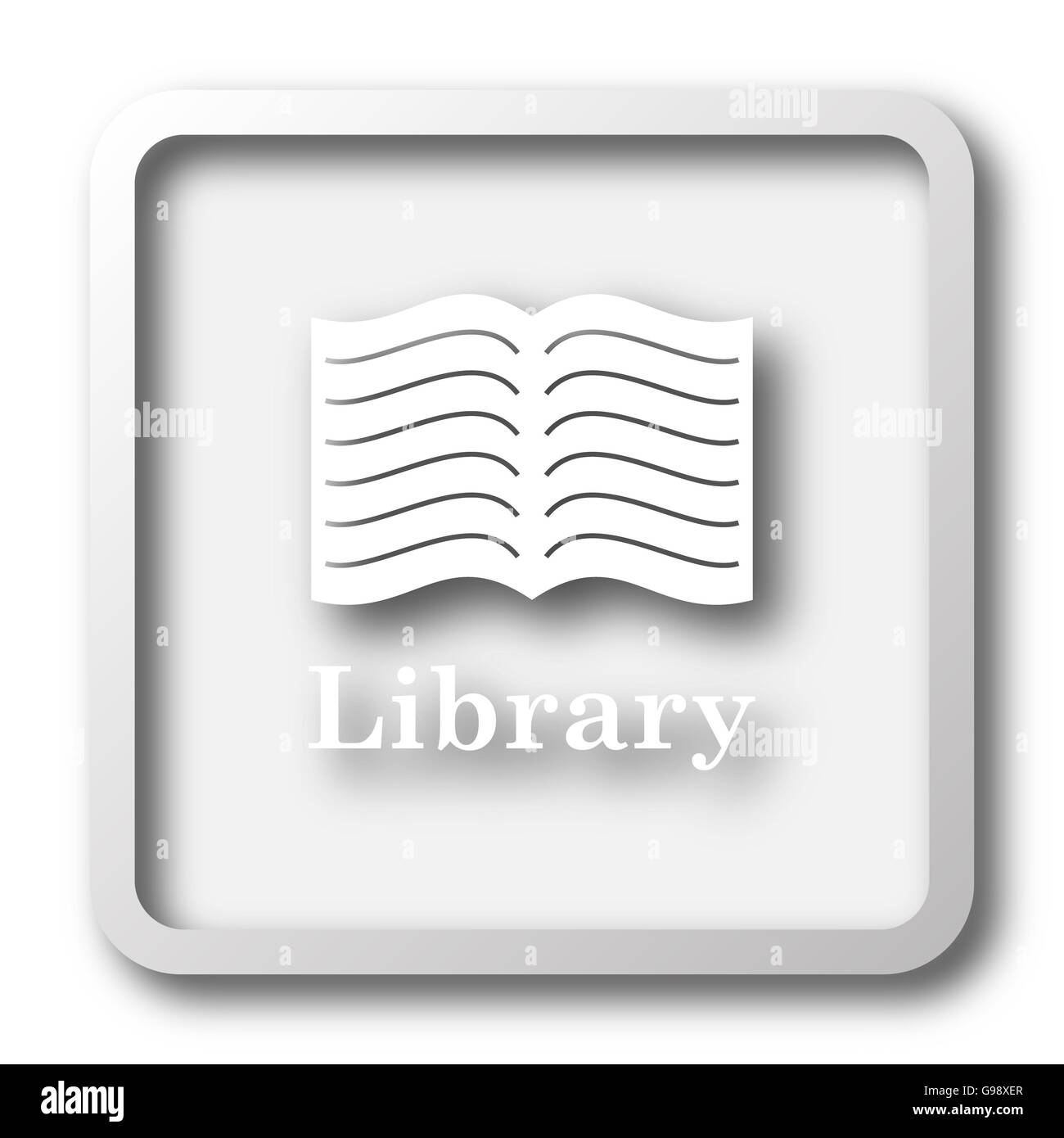 Library icon. Internet button on white background Stock Photo - Alamy