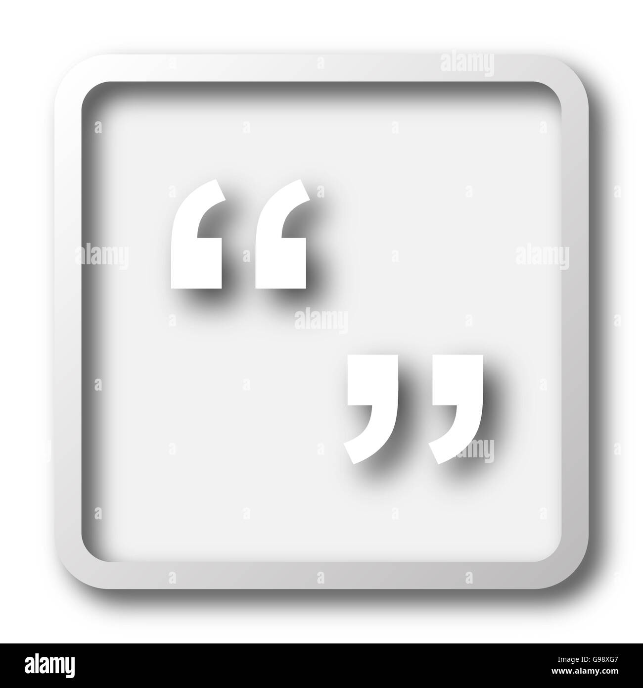 Quotation marks icon. Internet button on white background Stock Photo ...