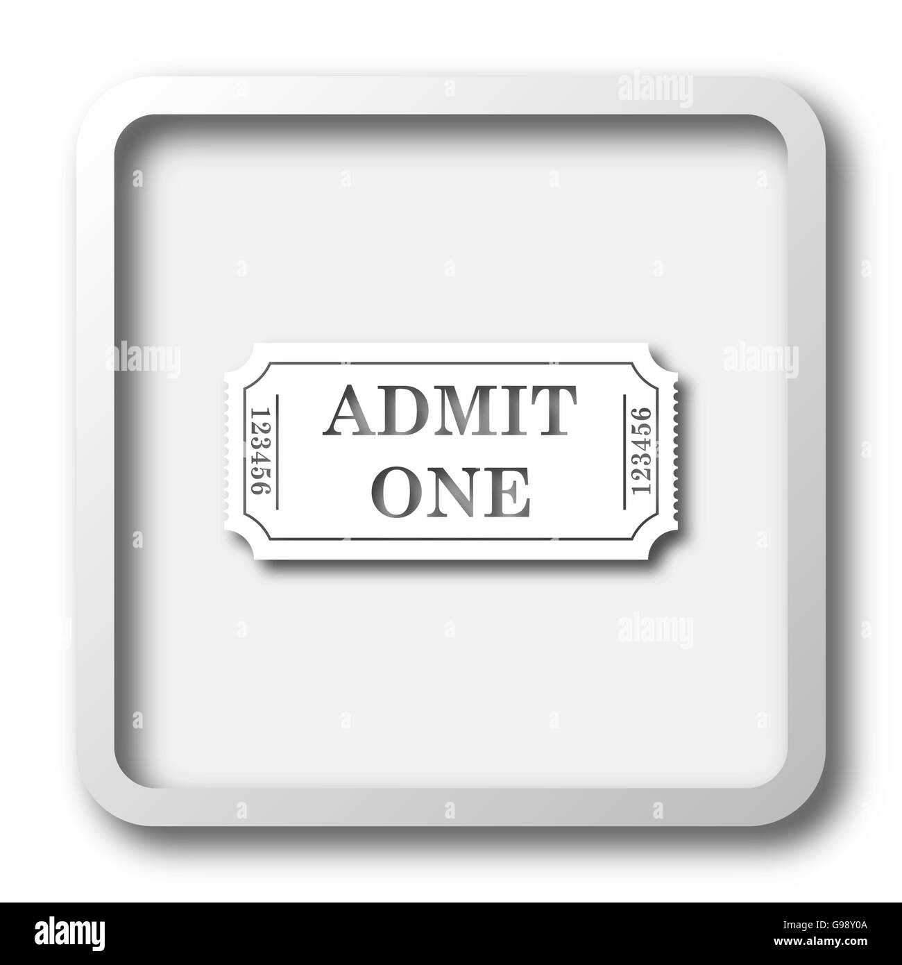 Admin one ticket icon. Internet button on white background Stock Photo ...