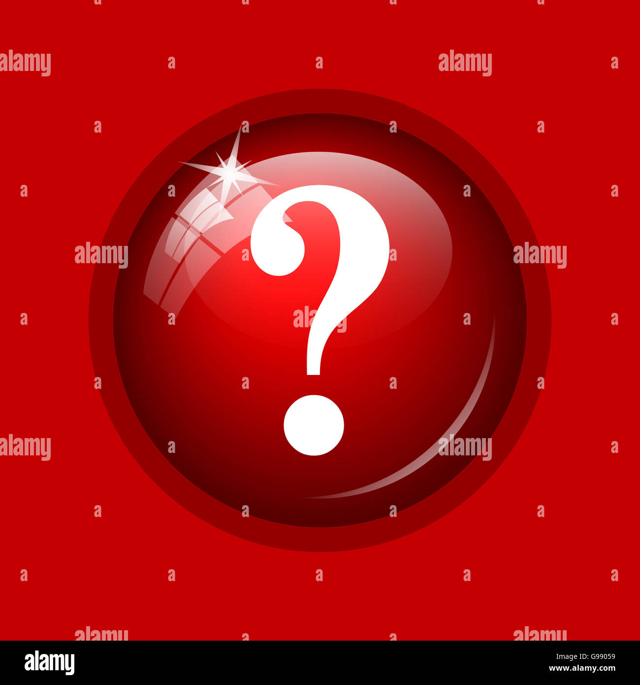 Question mark icon. Internet button on red background Stock Photo - Alamy