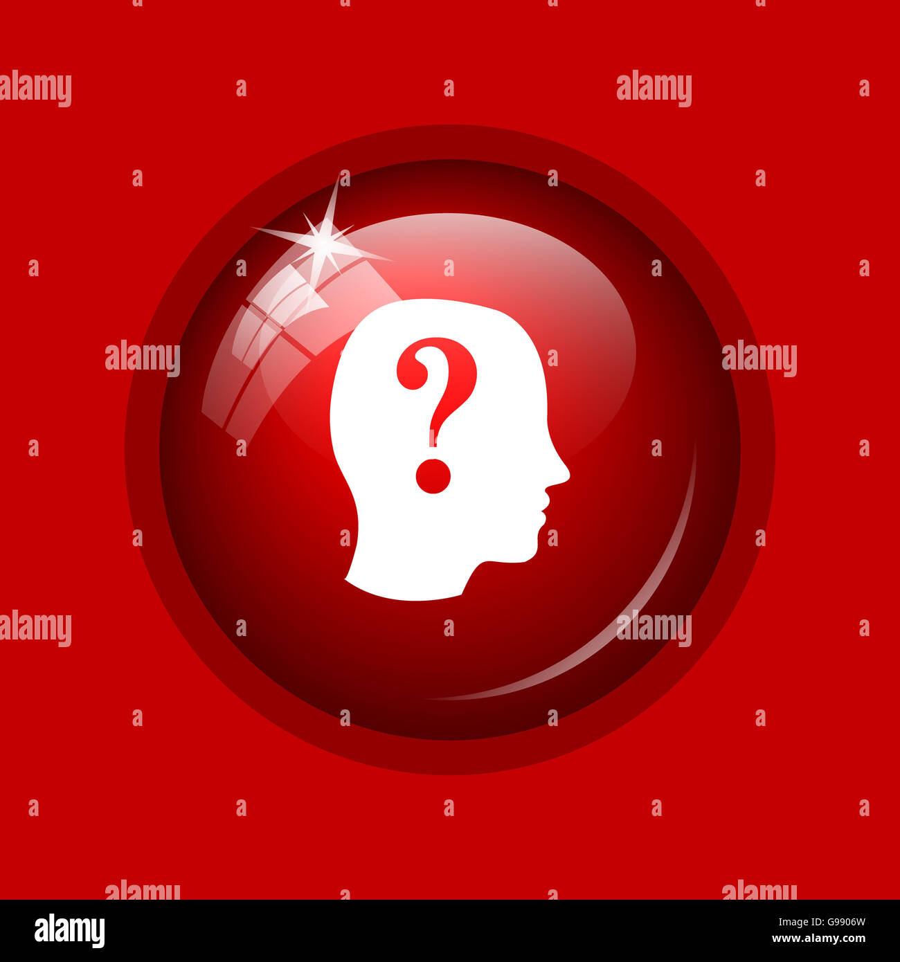 Quiz icon. Internet button on red background Stock Photo - Alamy