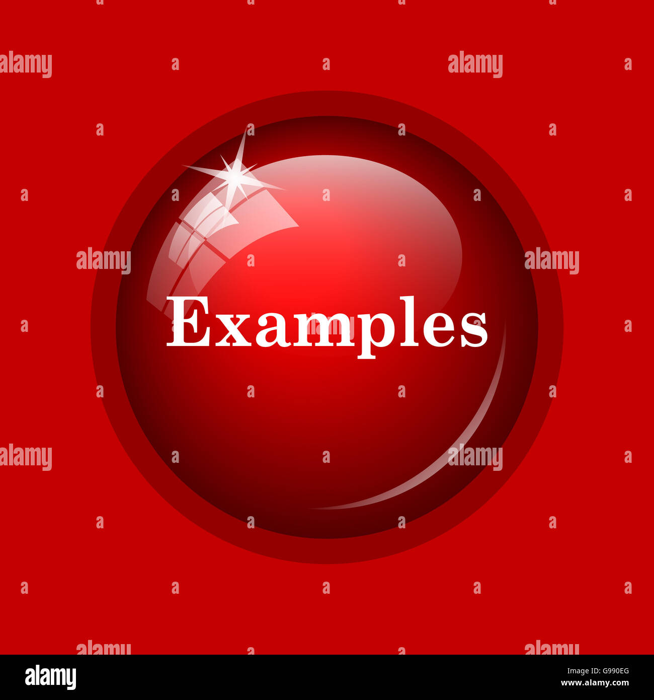 Examples icon. Internet button on red background Stock Photo - Alamy
