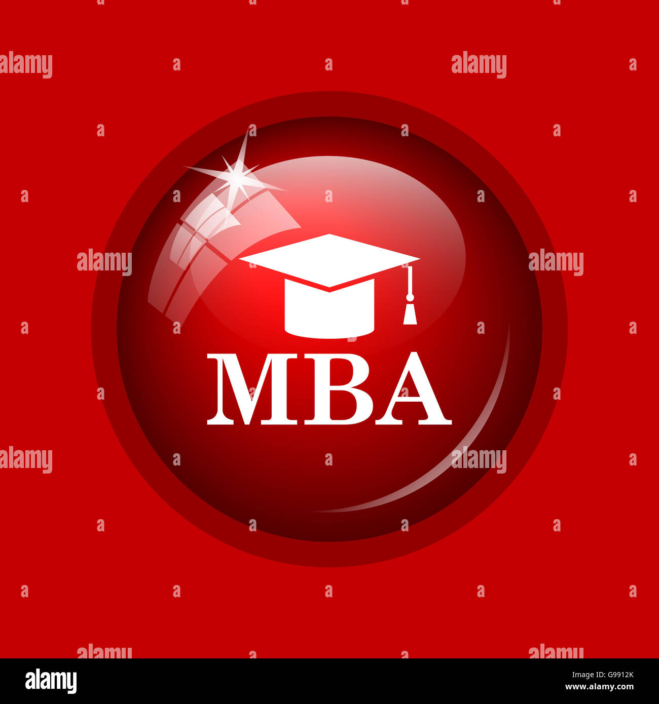 MBA icon. Internet button on red background Stock Photo - Alamy