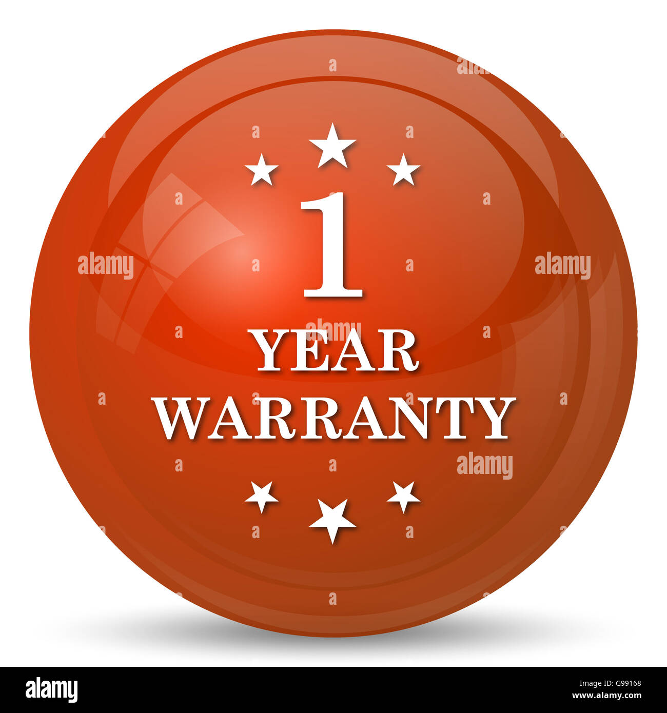 1 year warranty icon. Internet button on white background Stock Photo ...